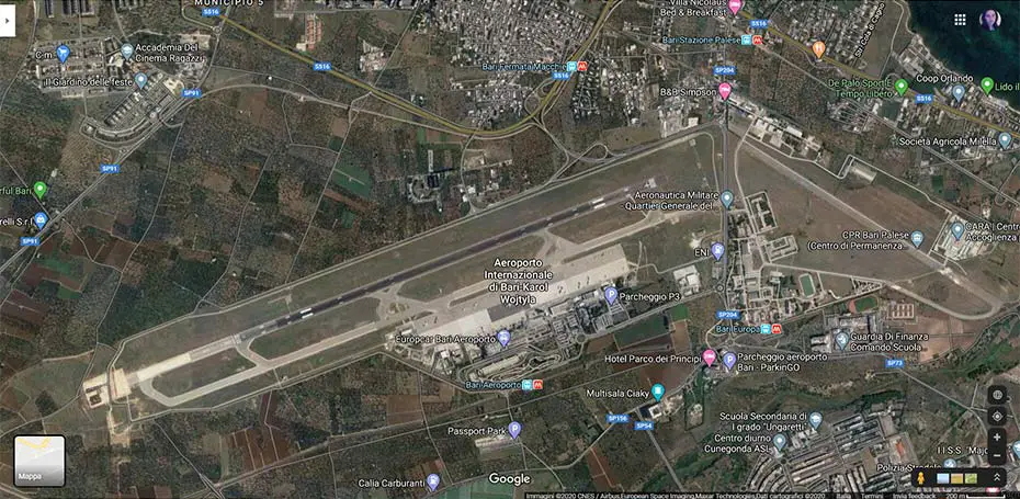 Parcheggi vicino all'Aeroporto di Bari